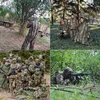 Мужской Женский Детский уличный костюм Ghillie, камуфляжная одежда, тренировочная одежда в виде листьев, охотничий костюм, брюки, куртка с капю... ► Фото 3/6