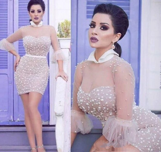 Короткие сексуальные коктейльные платья с прозрачным лифом, формальные облегающие вечерние платья для особых случаев, платье с жемчужинами и бисером, иллюзионная юбка, платье для выпускного вечера