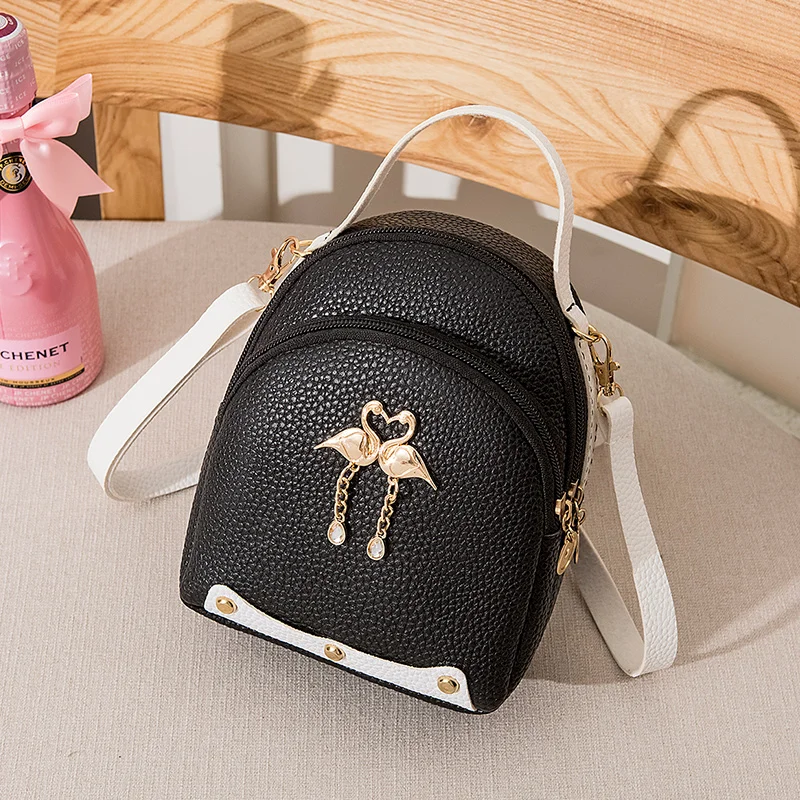 

Mini Backpack Women PU Leather Shoulder Bag For Teenage Girls Kids Multi-Function Small Bagpack Female Ladies School Backpackbao