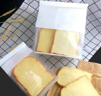 

50pcs Wrapped wire sealed mouth toast bread bag blank food greased cotton paper bag baked pastry packaging free shipping