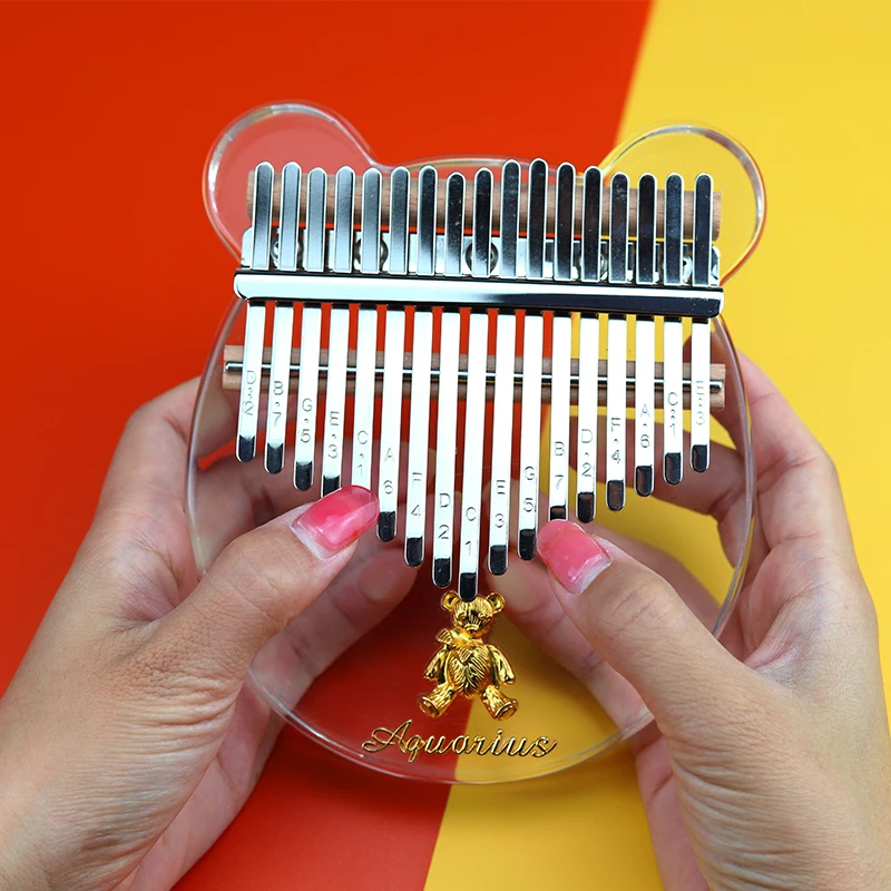 17-клавишное пианино Kalimba прозрачное с большим пальцем рождественские подарки для