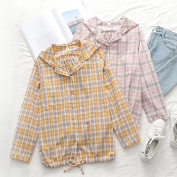 

Hooded Plaid Sunscreen Clothes Women's Sunscreen Top Versatile Slim Small Clothes Loose Coat