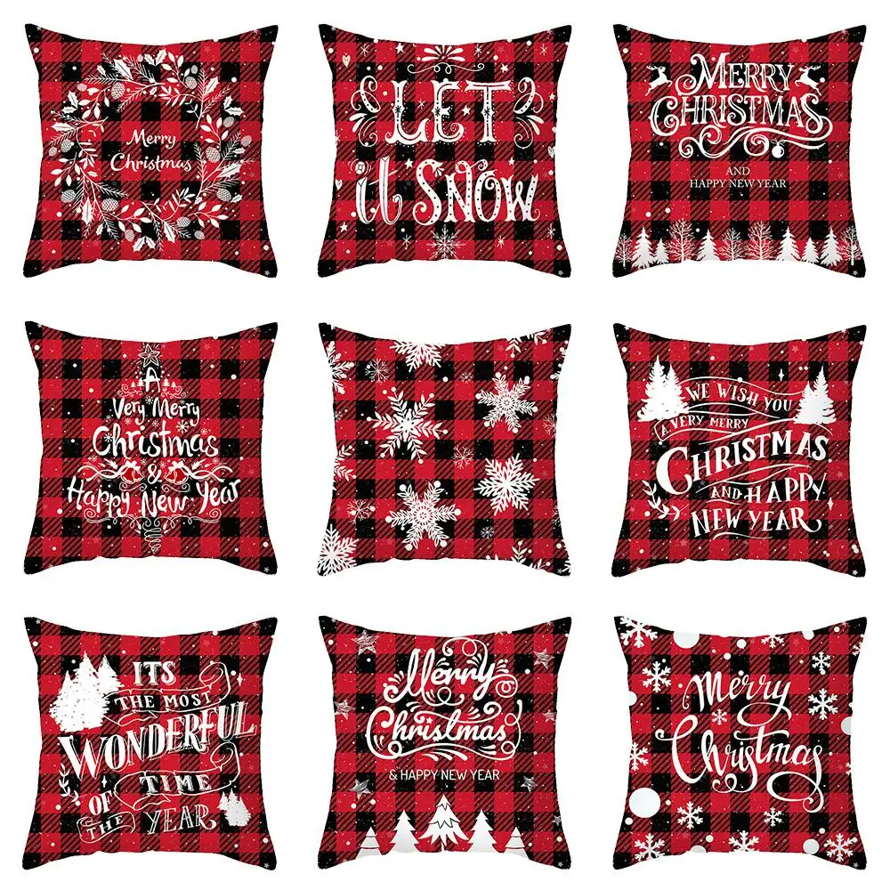 

Christmas Cushion Cover 45*45 Pillowcase Sofa Cushions Pillow Case Happy New Year Christmas Party Car Home Decorative Pillowcase