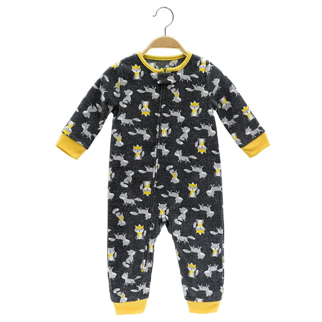 Комбинезон для малыша весна девочки комбинезон младенческий флисовый комбинезон для детей новорожденных одежда новорожденных мальчиков одежда - Цвет: Black fox