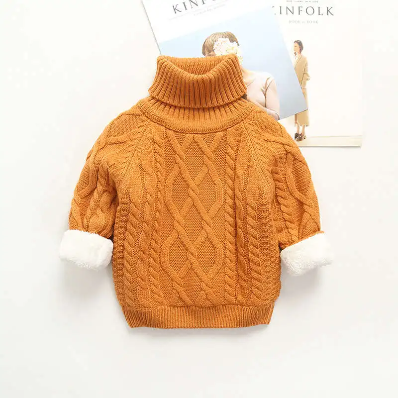 BibiCola/Детские свитера; сезон осень-зима; пуловер для девочек; милые рубашки; плотные теплые бархатные свитера для мальчиков; детская верхняя одежда для девочек - Цвет: Бежевый