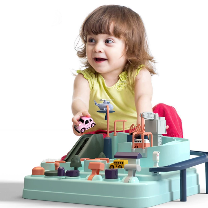 Автомобиль треков Игрушечная модель дорожный мост железная дорога Приключения игрушка Vehice Набор Развивающие игрушки для детей