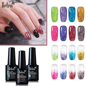 

Belen Laser Shimmer Shining+Glossy Jade+Subtle Bling Gel Polish Soak off Nail Polish Gel Lacquer Manicure Nail Color Gel 10ml