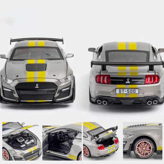New 1:32 High Simulation Supercar Ford Mustang Shelby GT500 Car Model Alloy Pull Back Kid Toy Car 4 Open Door Children's Gifts 3