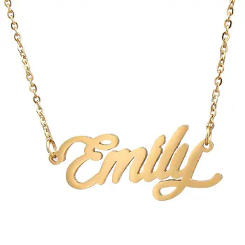 

New Hot Sell Gold Color Personalized Name Necklace Stainless Steel Customized Nameplate Necklaces Custom Wedding Jewelry