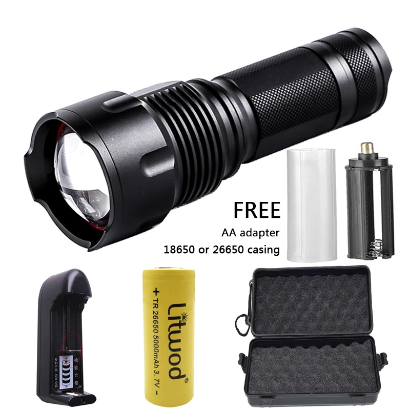 XHP50 Litwod Z901006 Powful Cree LED Flashlight Torch Waterproof Zoomable Portable Camping Light Power 26650 18650 AA battery - Испускаемый цвет: Option E
