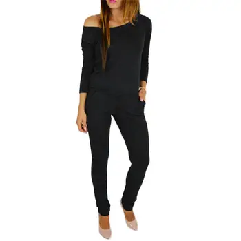 

Women Casual Jumpsuit Solid Color Long Sleeve Pockets Cotton Fitness Romper Fashion 2020 Long Sleeve Workout Sporty Jumpsuits