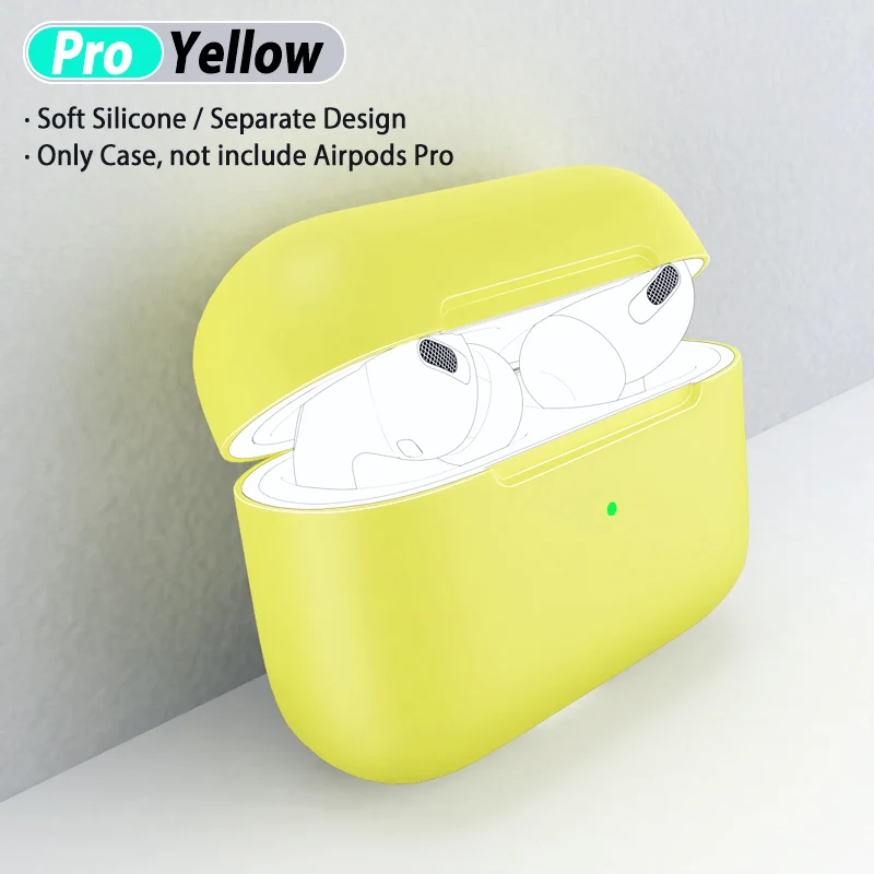 Разноцветный Мягкий ТПУ силиконовый чехол s для Apple Airpods Pro защитный чехол Чехол беспроводной Bluetooth чехол для наушников для Air Pods Pro - Цвет: Yellow