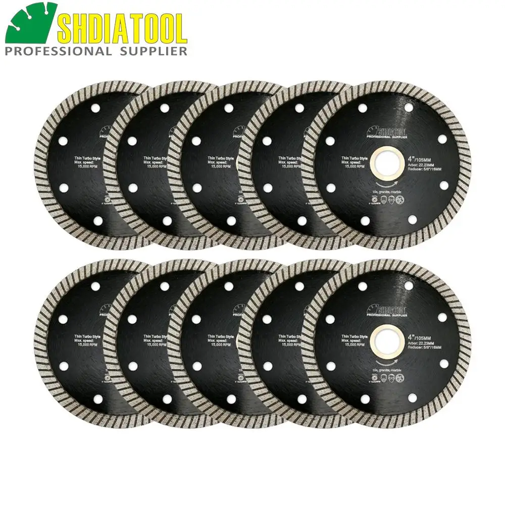 SHDIATOOL 10pcs 4" Diamond hot pressed superthin diamond turbo blade Circular saw Super-Thin cutting disc | Инструменты