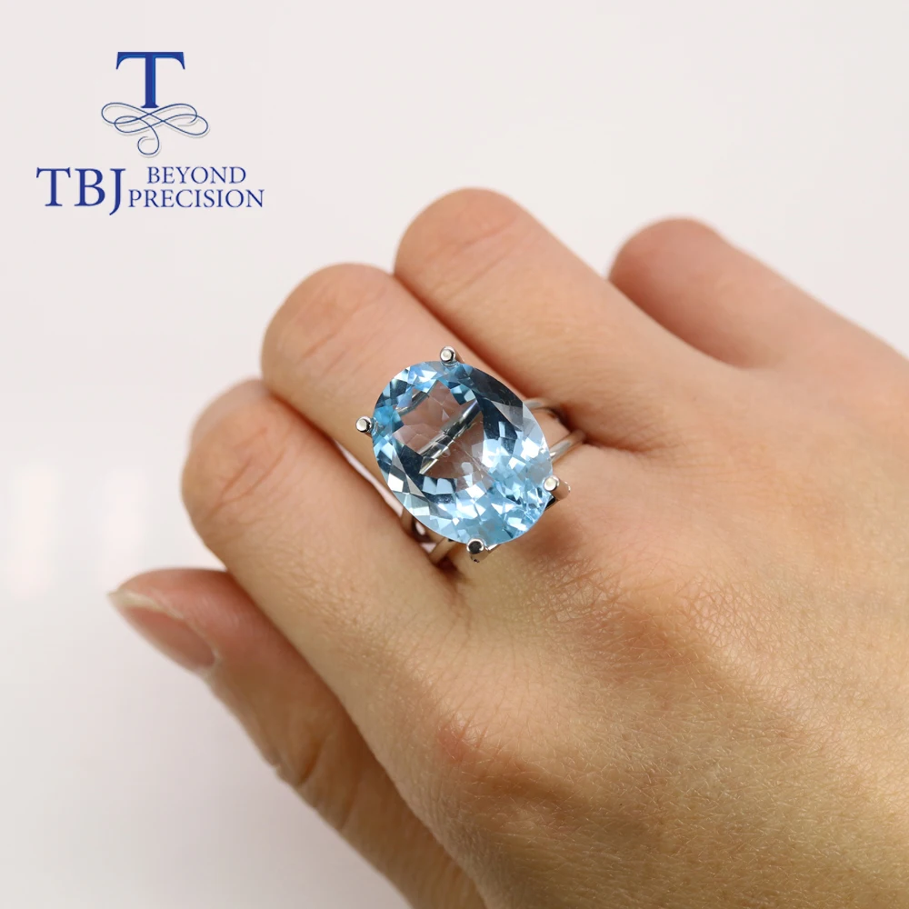 Ciondolo Con Topazio Blu London Taglio Ovale - Foto 4