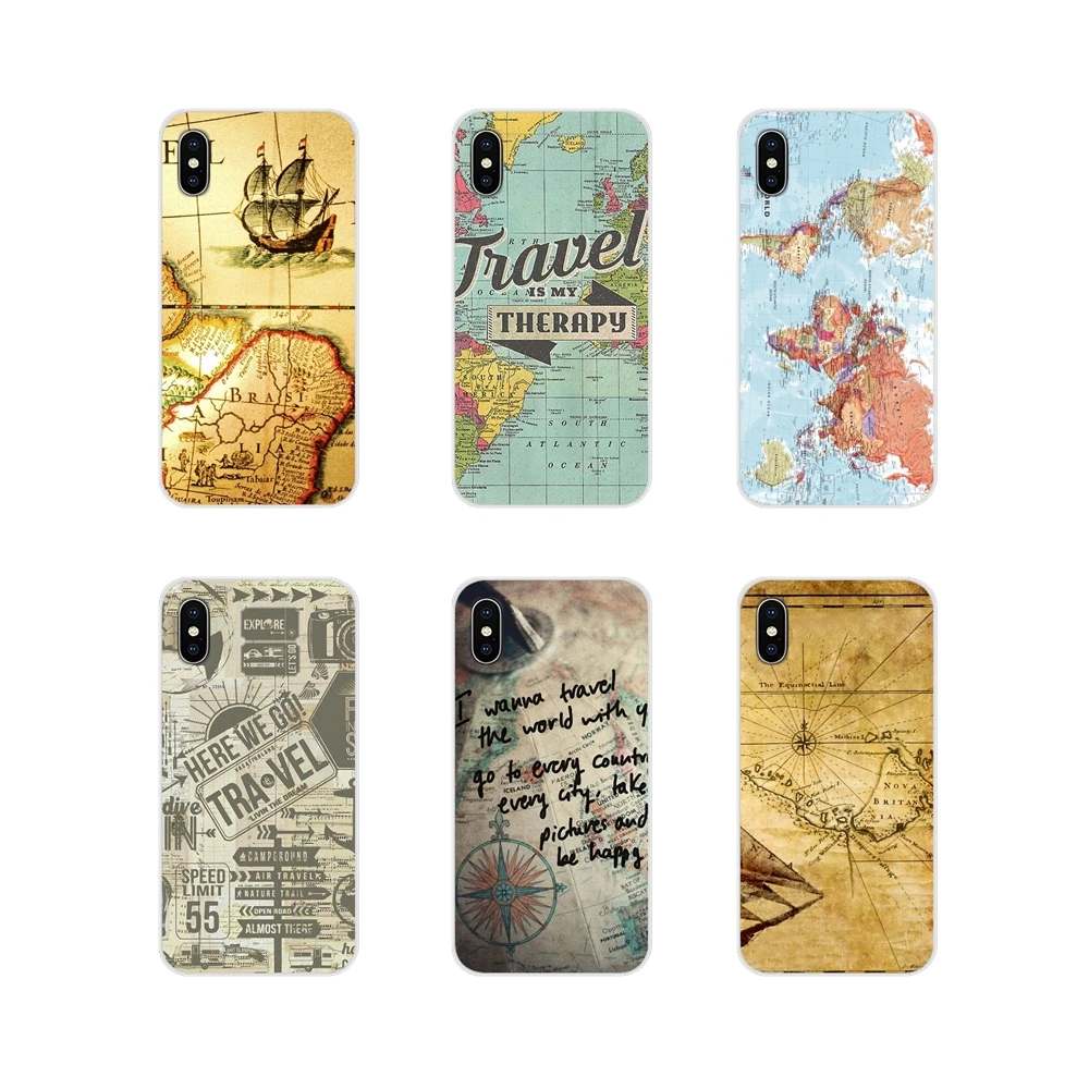 Travel Just Go World Map Accessories Phone Case Covers For Apple iPhone X XR XS 11Pro MAX 4S 5S 5C SE 6S 7 8 Plus ipod touch 5 6 | Мобильные