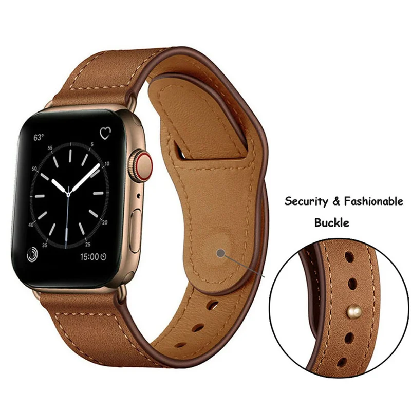 

For Apple Watch Series3/2/1 38 42 mm Genuine Leather Strap For iWatch 4 5 40 44 mm Sports Watchband Luxury high quality bracelet belt