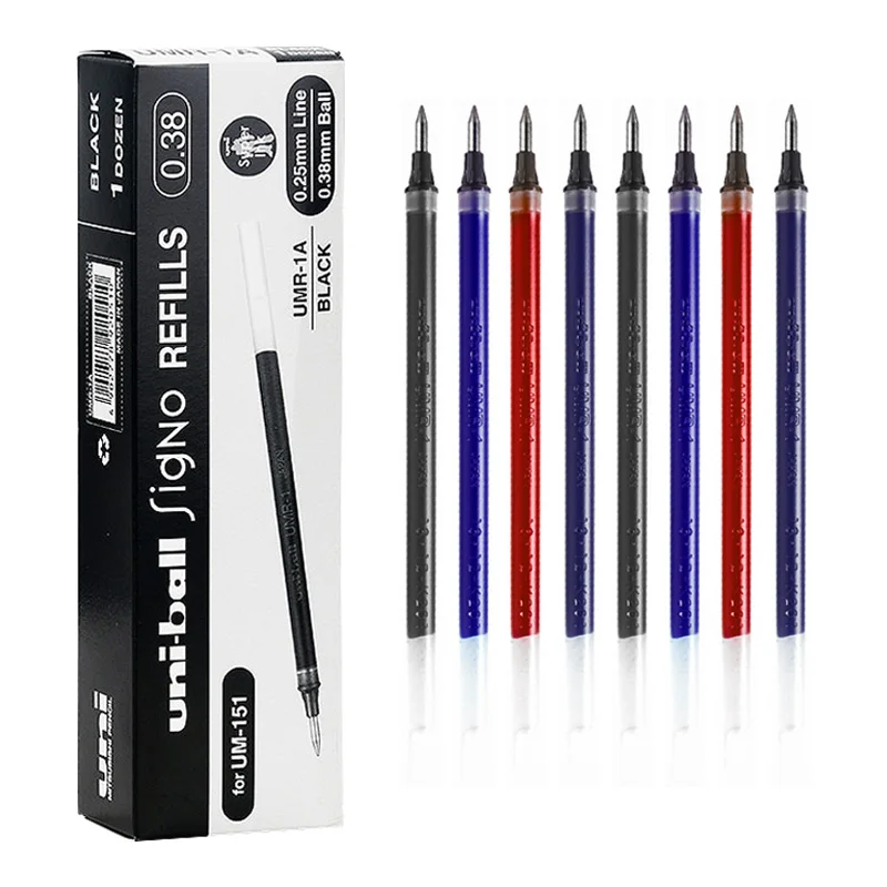 Uni-Ball Signo UMR-1 0.38mm Rollerball for UM-151 Pen 6 Refills Blue-Black