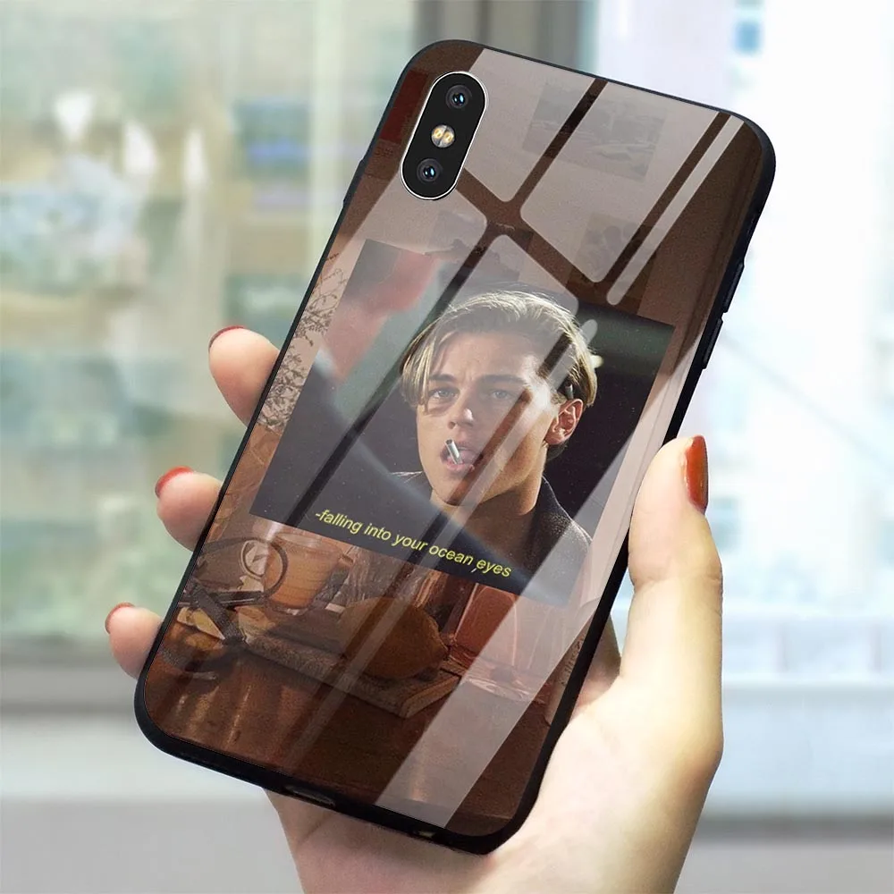 

Leonardo DiCaprio Tempered Glass Phone Case For iPhone XR Cover 5 5S SE 6 6S 7 8/6 6S 7 8 Plus X XS Xs Max