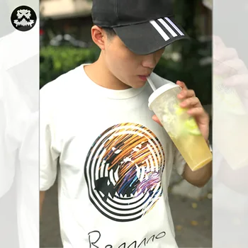 

Allorzpp T-shirt, oil painting, personality, spring and summer new fashion trend, pure cotton, short sleeves ins casual