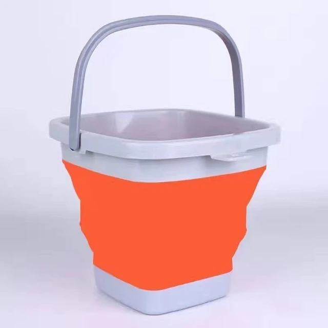 Cubo plegable naranja cubo de silicona para turismo senderismo y pesca