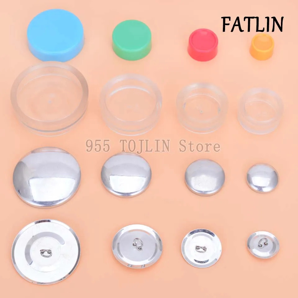 J-Covered Button 20 or 50Sets DIY Handmade Fabric Button Bread Shape Round Fabric Cover cloth button base Semi-finished Product 5