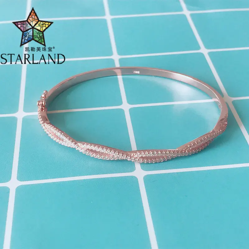 Starland, романтичный браслет с винтом threa, Открытый браслет, подходит для женщин, свадебные подарки, 925 пробы, серебряные ювелирные изделия - Цвет камня: Черный