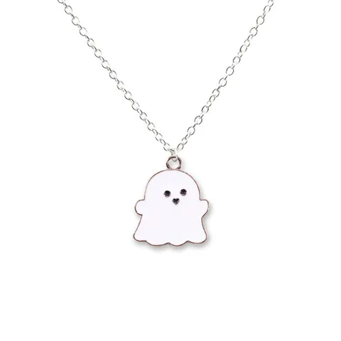 Black And White Ghost Pendant Necklaces For Women Men Best Friends Cute Lovely Ghost Pendant Necklace Fashion Jewelry