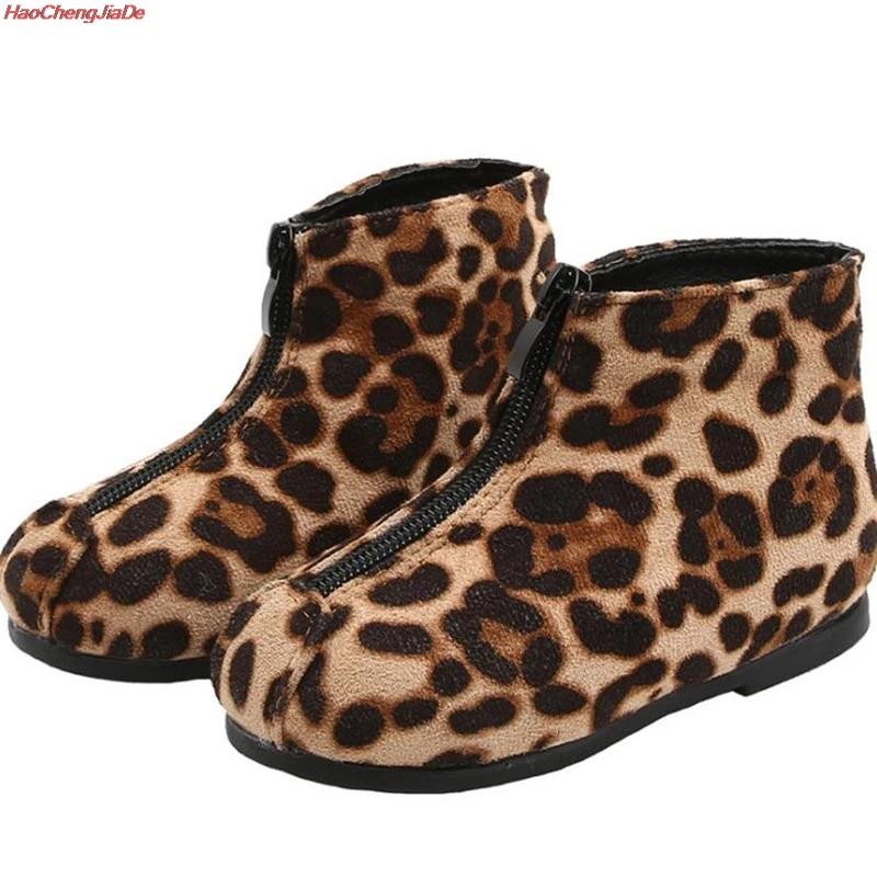 Autum Winter Child Casual Boots Leopard Boys Girls Soft Warm Shoes Baby Sport Shoes Children Toddler Shoes Brand Kids Boots