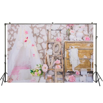 

HUAYI romantic decorations backdrop wedding and Valentine's Day lovers photo shoot outdoor wedding stage drape background W-035