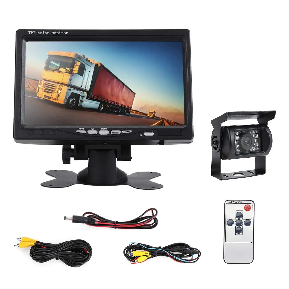 Беспроводная " HD TFT lcd Автомобильная камера заднего вида монитор+ Ir Ночное Видение заднего вида резервная камера система для RV грузовик