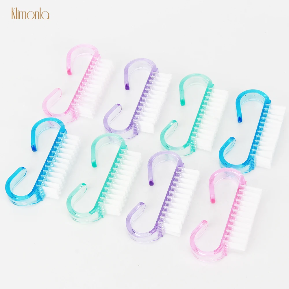 

100pcs/pack Mix Color Nail Cleaning Brush Handle Washable Soft Dust Clean Brush Pedicure UV Gel Nails Remove Clean Care Art Tool