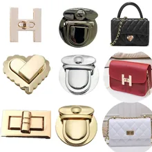 

8 Styles Hardware Bag Lock Catch Handbag Snap Clasps Turn Twist Lock for Shoulder Bag Metal Buckle DIY Closure Locks Accessories