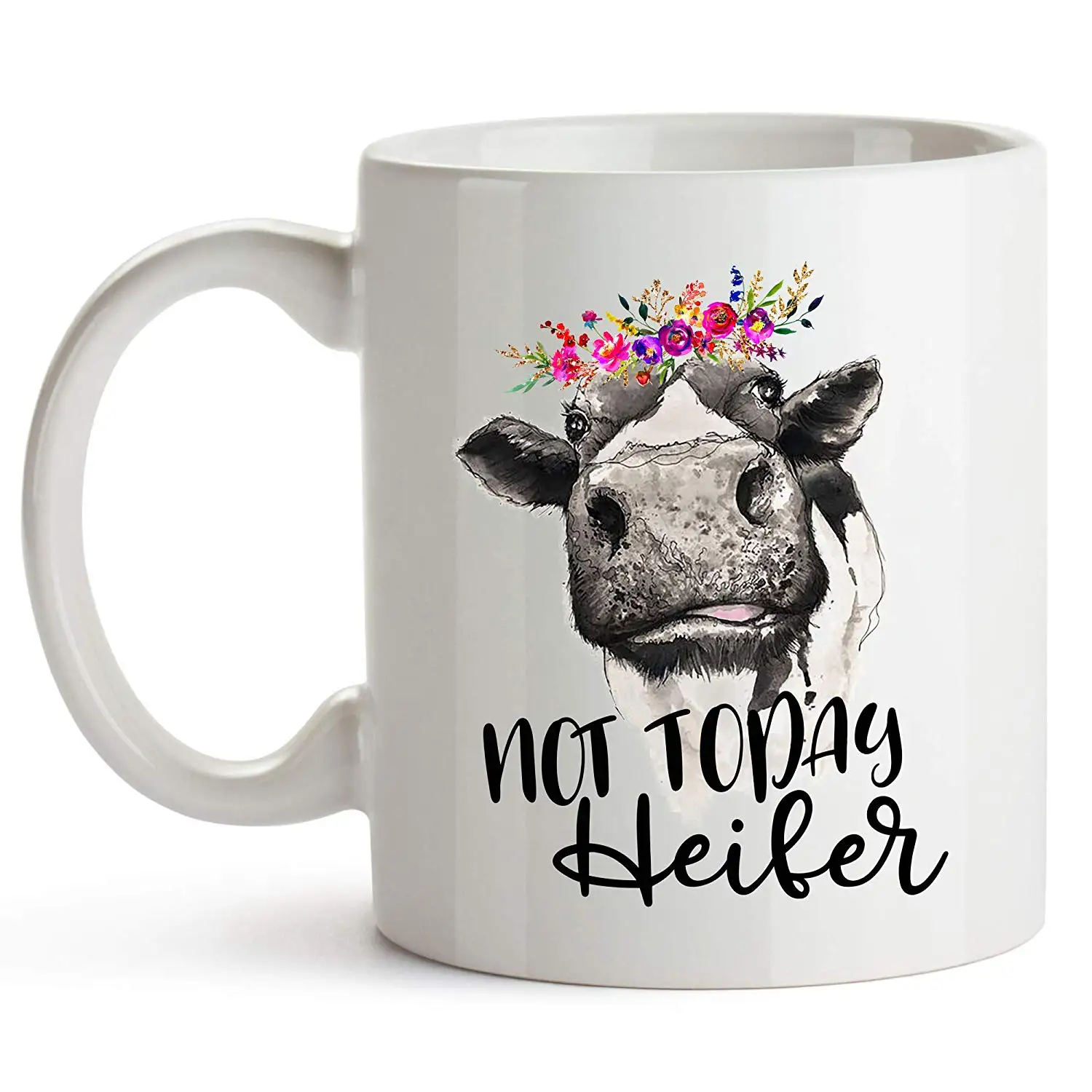 Кружка Not Today Heifer с коровой 11 унций кофейная чашка из коровьей кожи для женщин