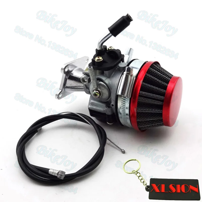 Red Performance Carb Carburetor Air Filter Throttle Cable Kit For 47cc