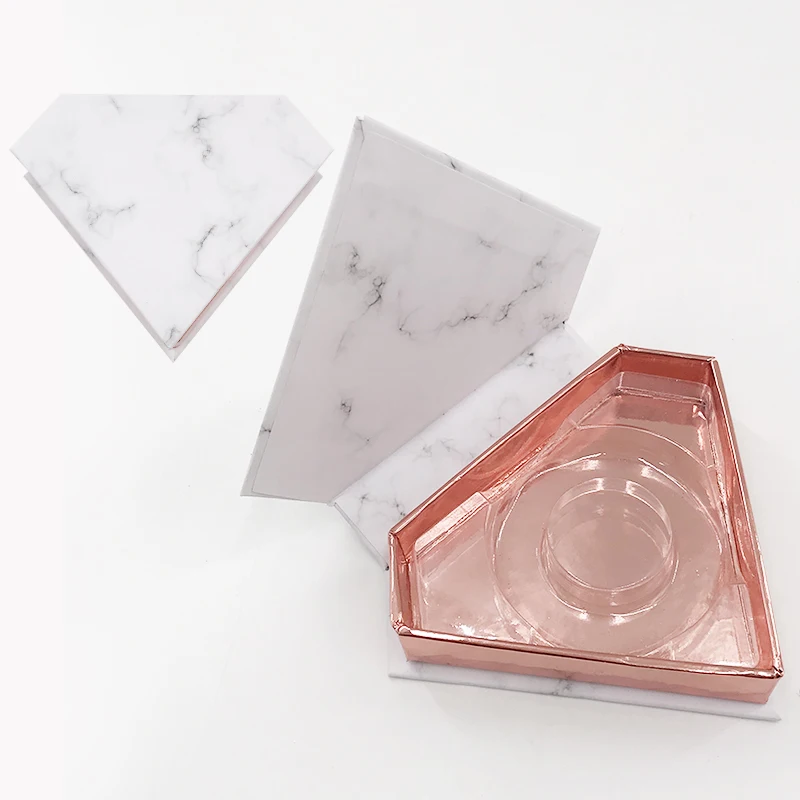 Пустой Мрамор ресниц чехол из розового золота, ненатуральные искусственные коробка 3D норковые ресницы алмаз коробка