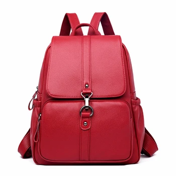 

Women Leather Backpacks 2019 Large Capacity Ladies Bagpack School Backpacks For Teenage Girls Female Back Pack Preppy Rucksack
