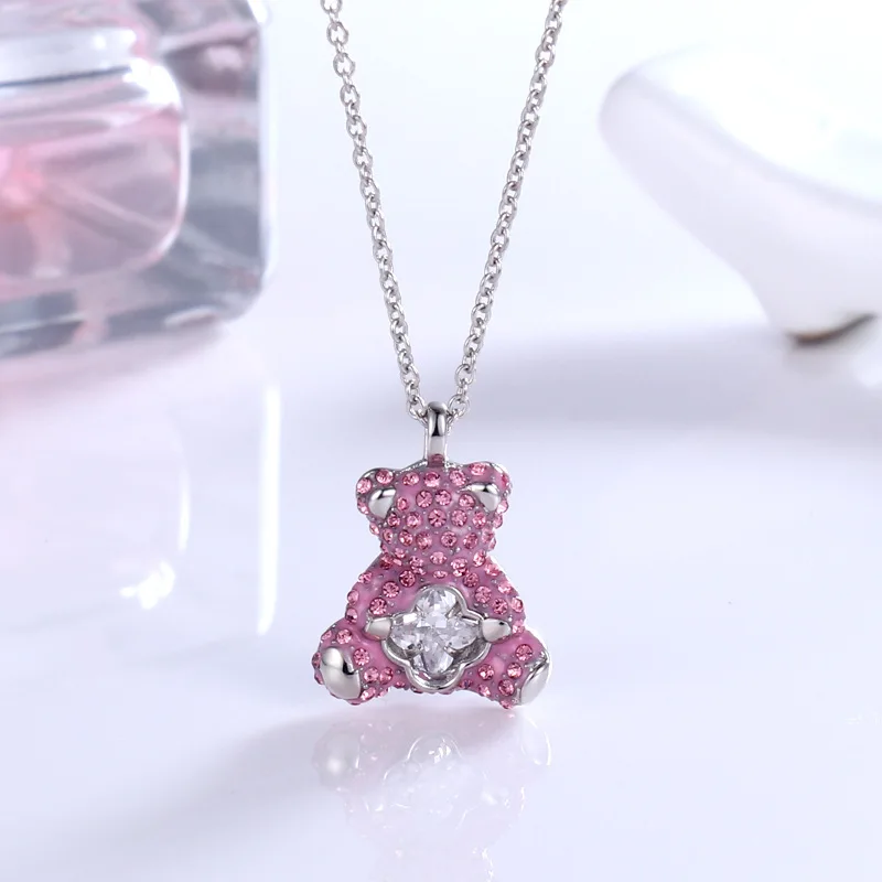 Swarovski elements smart Новый медведь ожерелье серьги браслет Горячие мигания сердце |
