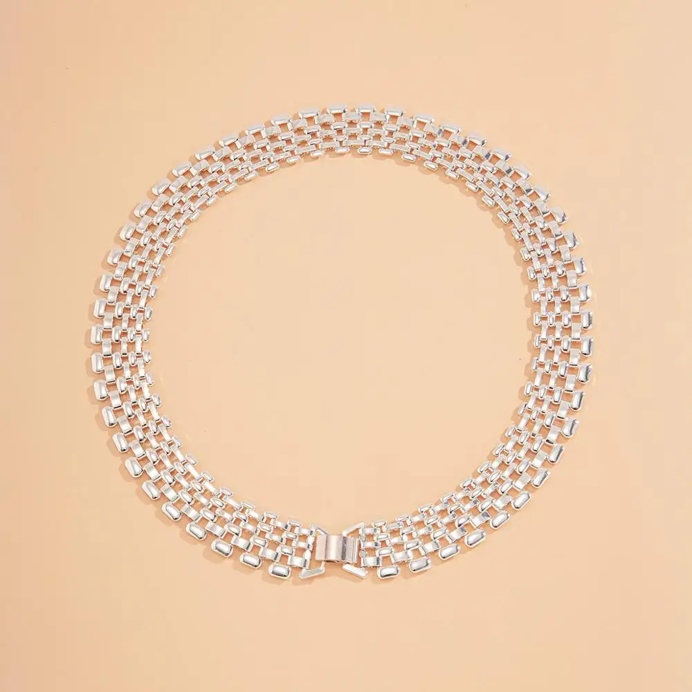 Exaggerated Cuban Chunky Thick Chain Necklace Women High Quality Big Iron Metal Silver Color Necklace Neck Jewelry Steampunk Men