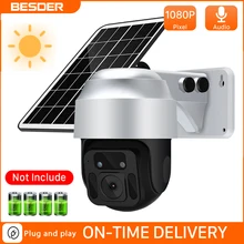 BESDER 4G karta SIM 1080P kamera IP WIFI na zewnątrz 8W Panel słoneczny 12000mAh kamera ochrony baterii PTZ CCTV inteligentne bezpieczeństwo Monitor