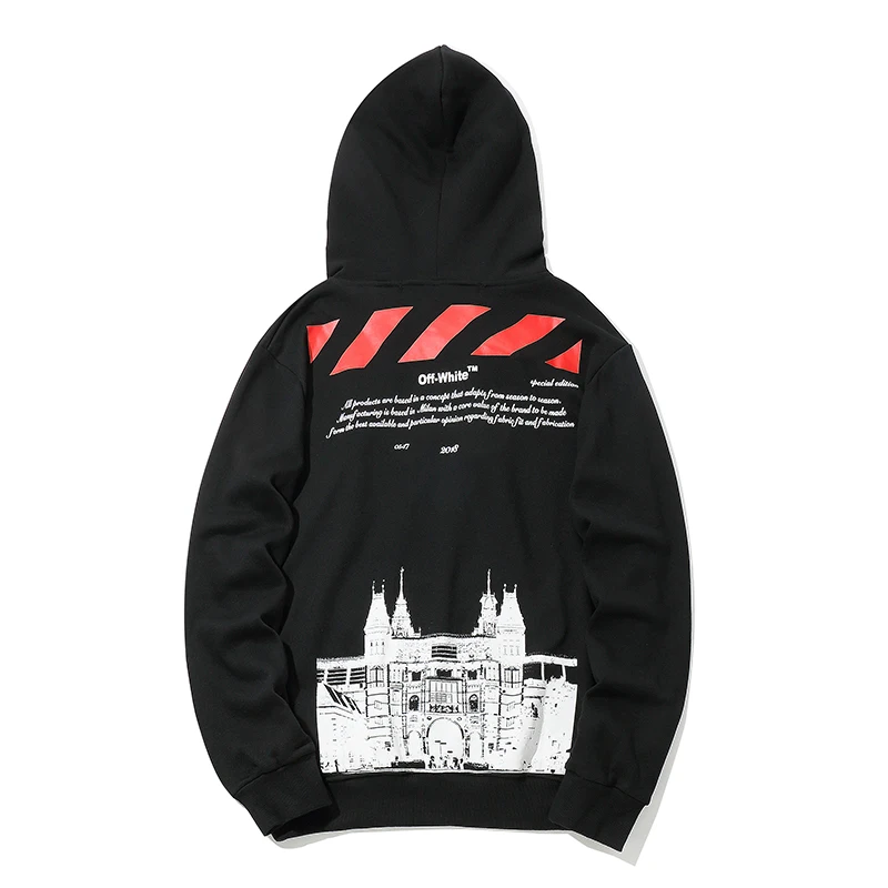 

limited edition castle 19ss Off-White OW Men Women autumn winter Fashion Cotton Hooded jacket Hoodie Sweatshirt streetwear