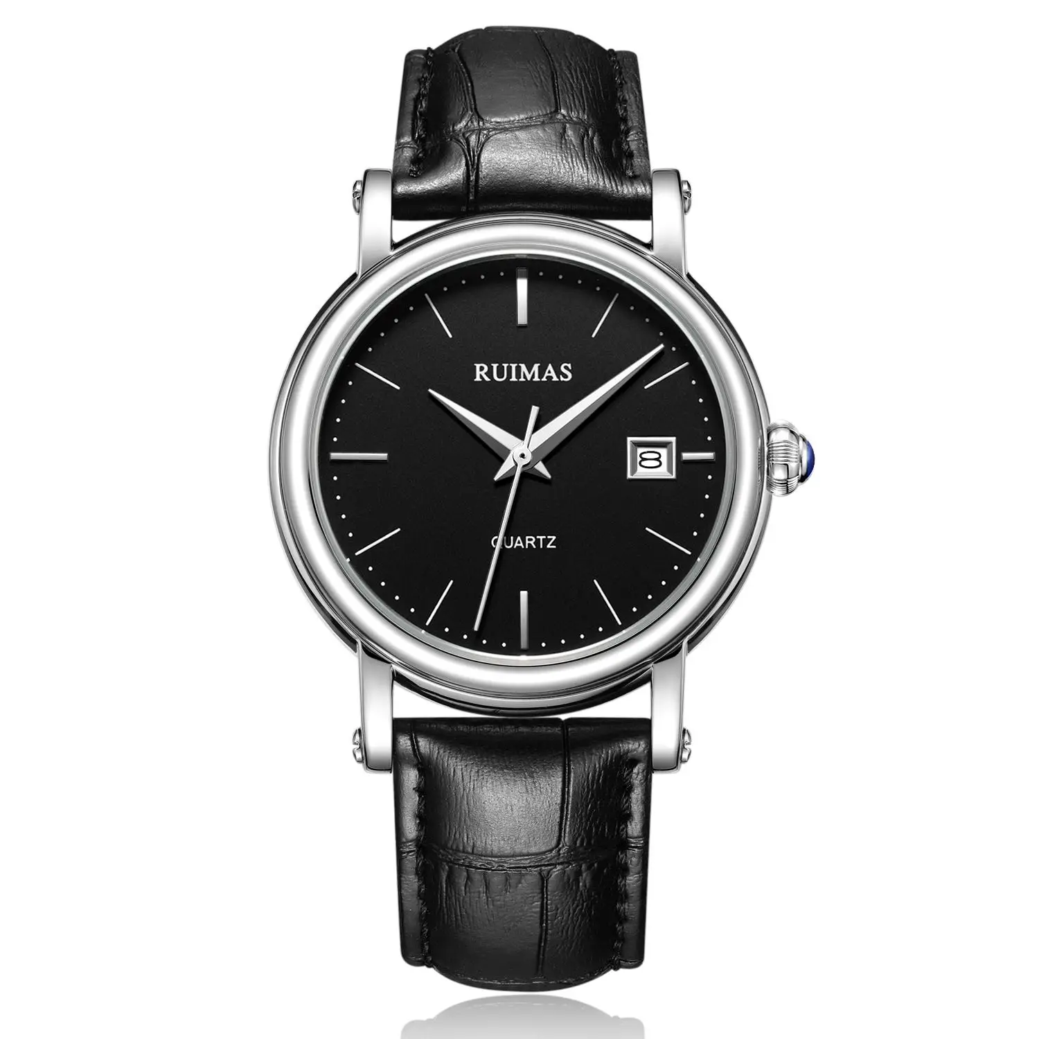 

Ruimas Man Watch 2019 Quartz Watch Leather Strap Business Calendar Date Wristwatch Relojes Para Hombre Men Gift Clock