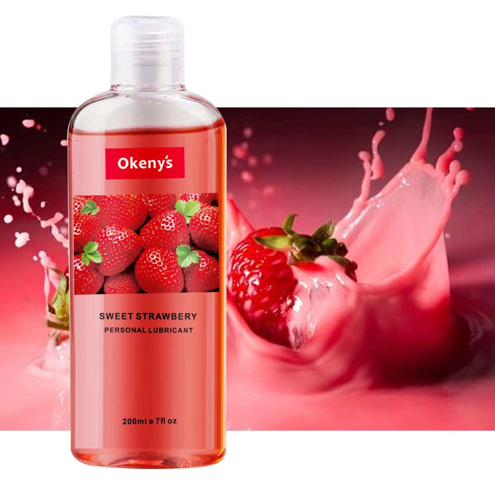 20 200ml Strawberry Flavor Edible Lubricant for Anal Vaginal Oral Sex Silicone Lubricating Adult Sex Product