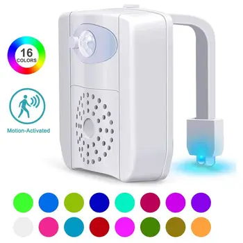 

Toilet Night Light 16-Color Motion Sensor Toilet Bowl Light With UV Disinfection Aromath Box For Women Mom Kids