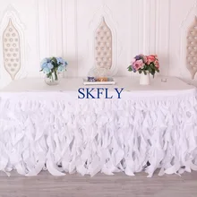 SK011C популярные много цветов на заказ свадебные 17ft 21ft 8ft 13ft 14ft 10 ft белая тафта и шифоновая курчавая ива настольная юбка