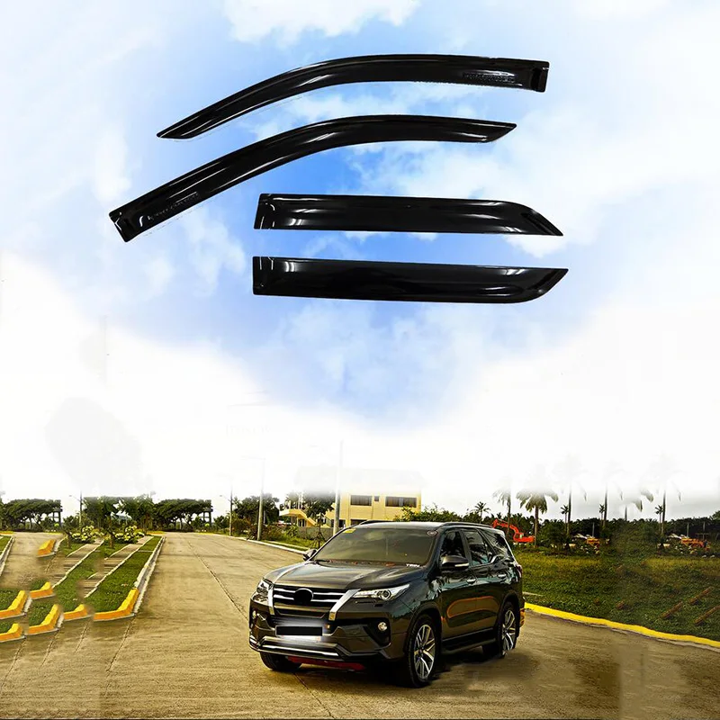 Для Toyota Fortuner SW4 высокое качество акриловый черный оконный козырек вентиляционный солнцезащитный козырек защита от дождя дверной козырек 4 шт