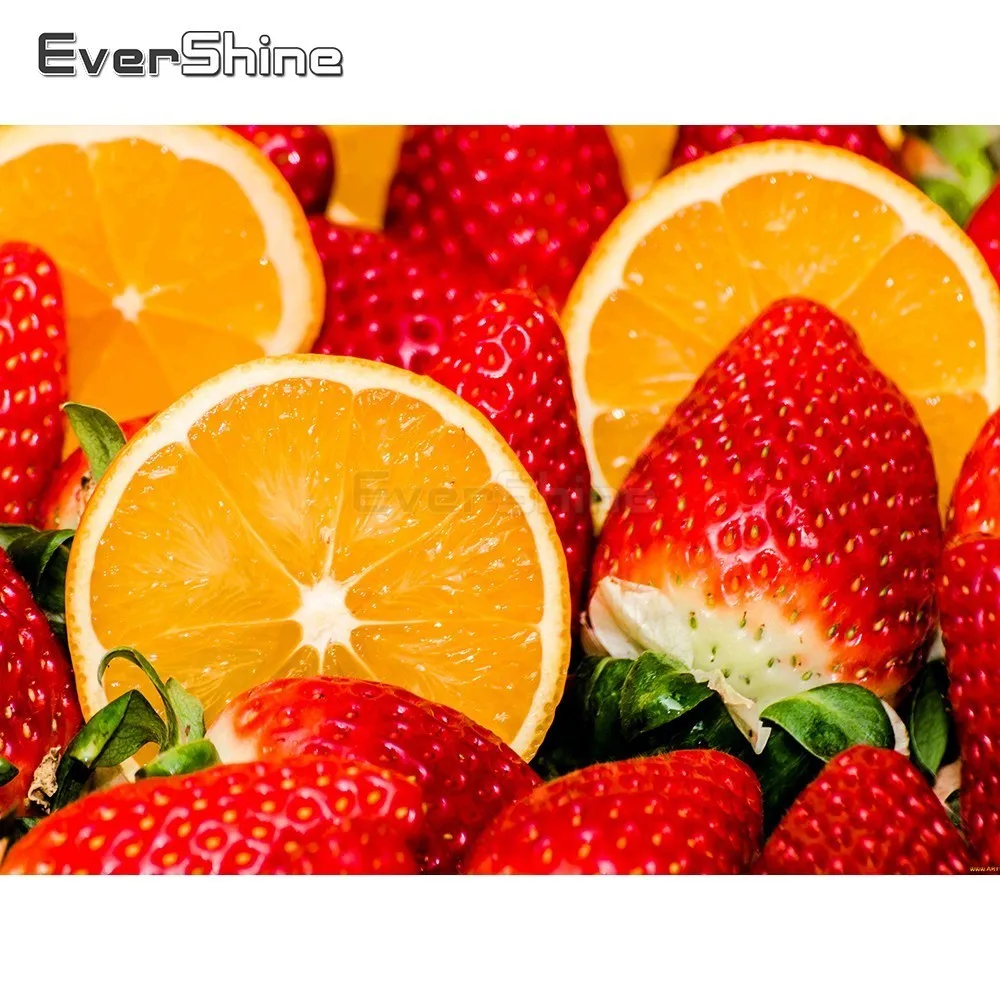 EverShine Diamond Embroidery Orange Cross Stitch 5D Painting Fruit Picture Of Rhinestones Mosaic Manual Hobby | Дом и сад