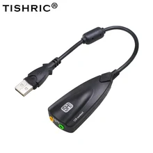 TISHRIC nowy 5HV2 7.1 zewnętrzna karta dźwiękowa USB 3.5mm interfejs Adapter Audio karty z Microphne zestaw słuchawkowy z głośnikiem dla Mac laptopa