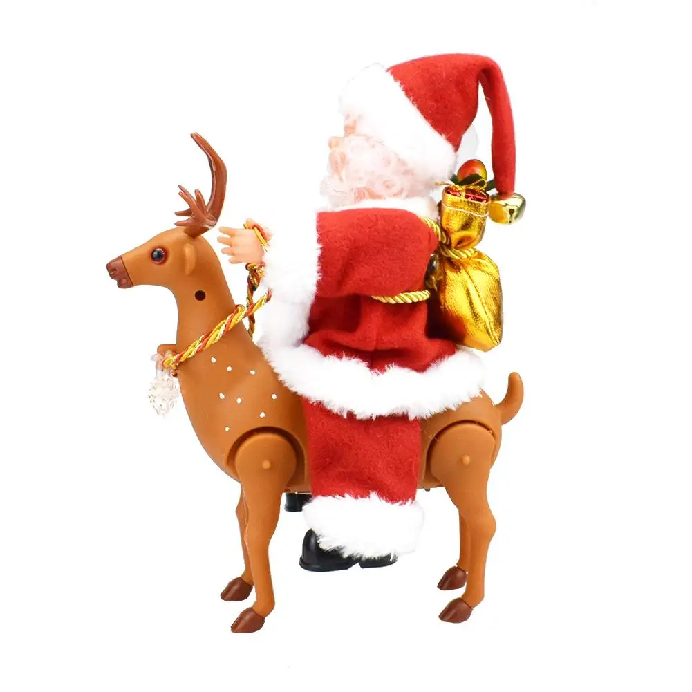 

xmasChristmas Lovely Santa Claus Deer Non-toxic Walking Music Electronic Toy Xmas Doll Kids Gift