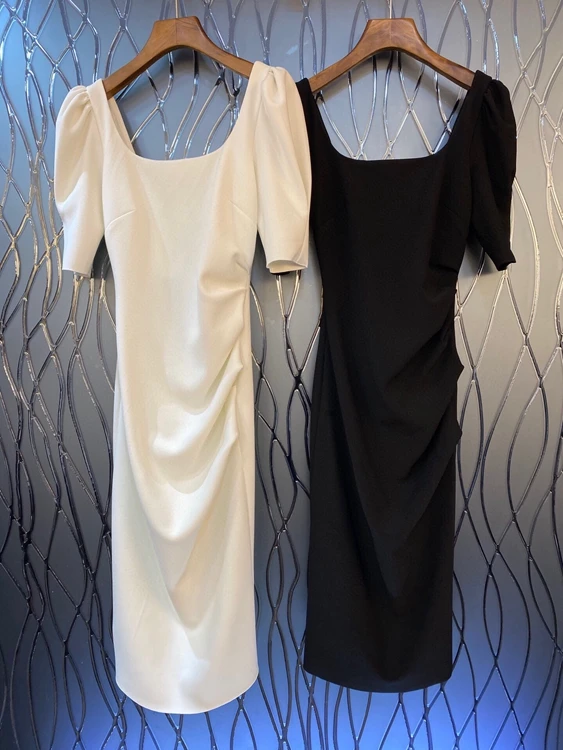 2020 Early Autumn New Women's Square Collar Solid