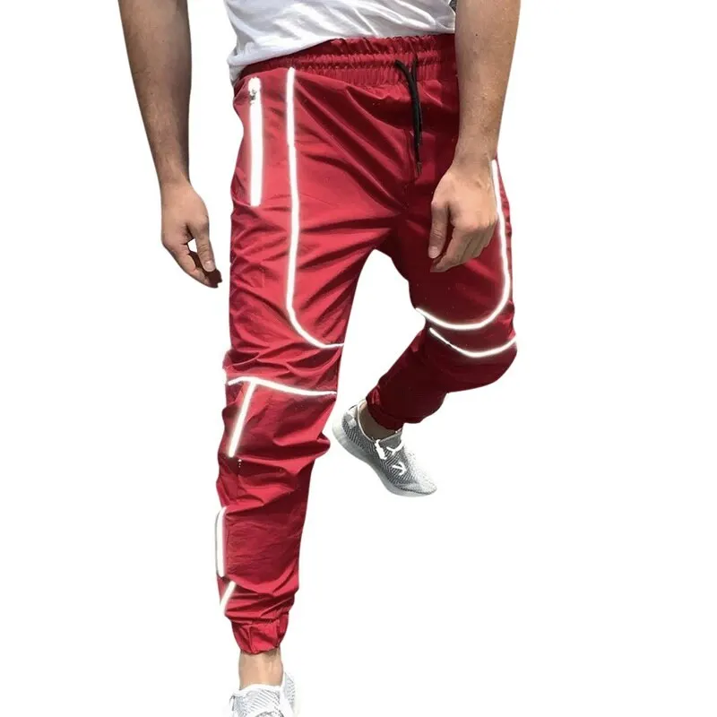HEFLASHOR осенние новые уличные штаны для фитнеса мужские спортивные штаны в стиле хип-хоп мужские повседневные бегуны унисекс Харадзюку спортивные штаны - Цвет: Red